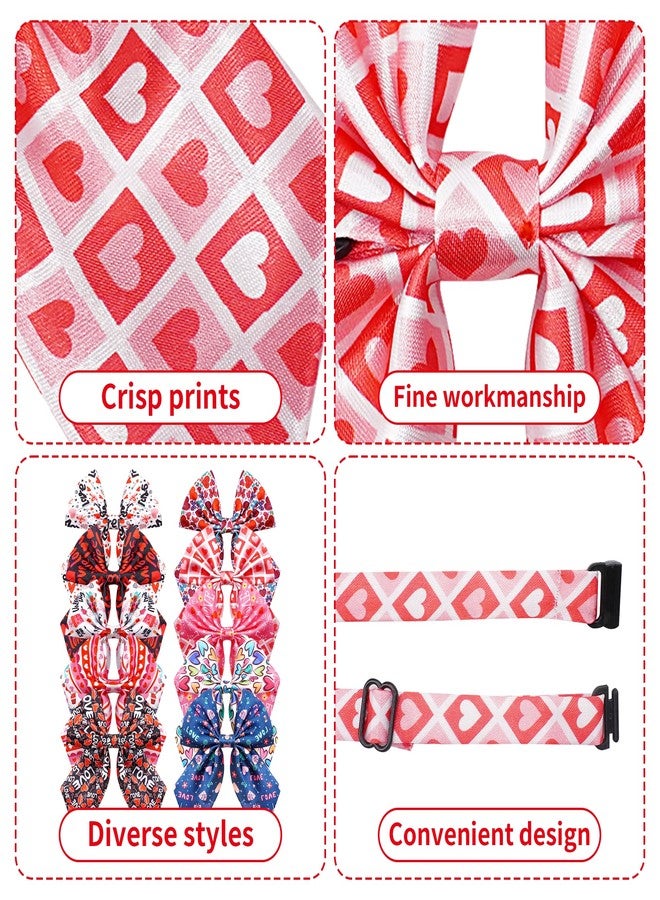 PET SHOW 10 Pack Valentines Day Dog Collar Bow Ties Bulk Adjustable Bowties for Medium Large Dogs Boy Girl Alpaca Love Heart Bowknot XL Neck Attachments Holiday Party Costume Pet Grooming Accessories - Image 3